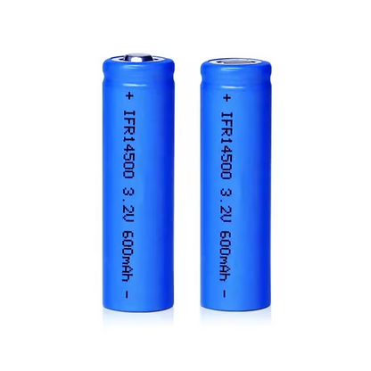 14500 3.2v Lithium Cell 600mAh Li- Ion Battery For Flashlight Solar Light 100Pce