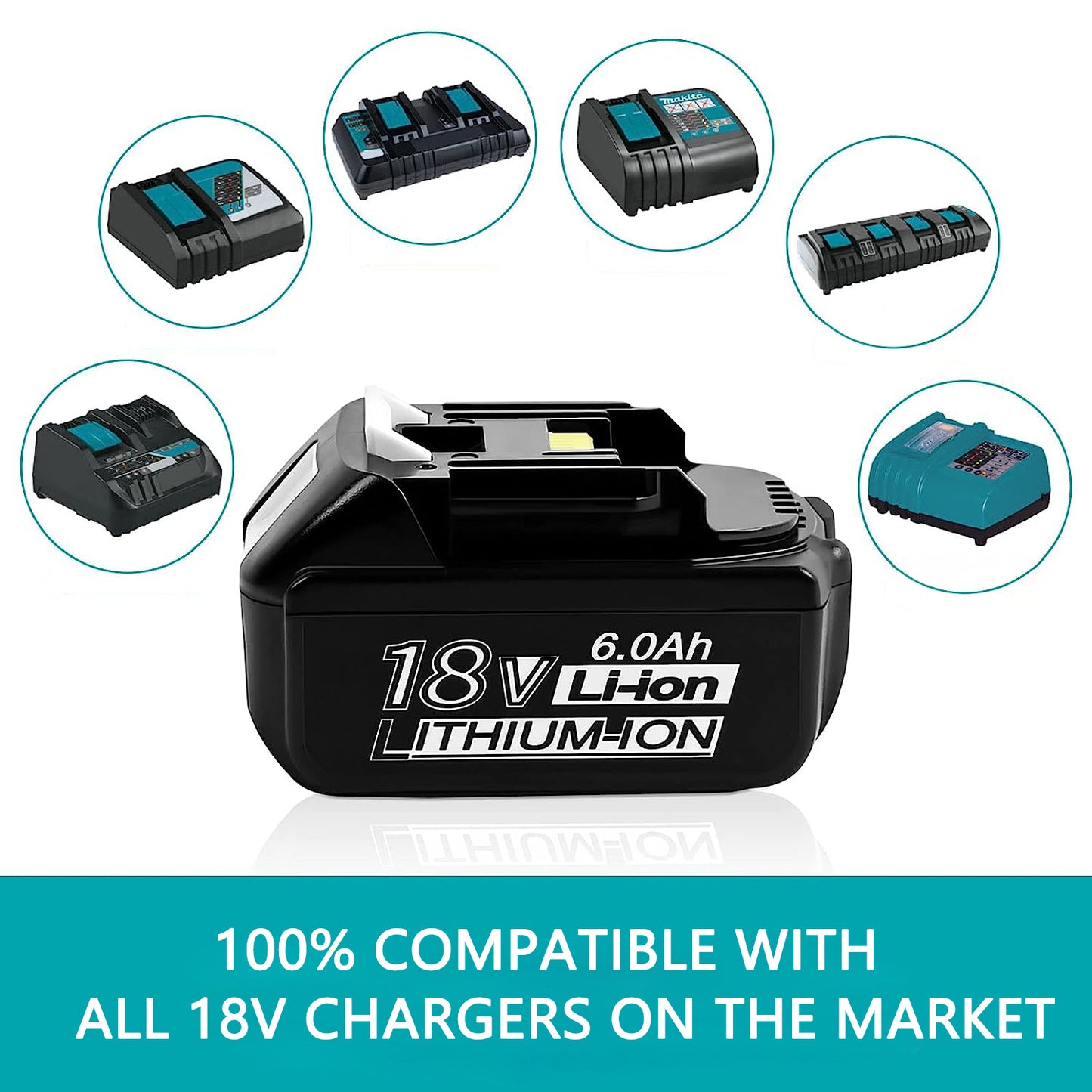 18v 6Ah/18v 9ah Rechargeable Replacement Battery for Makita BL1850 BL1860 for Power Tool battery