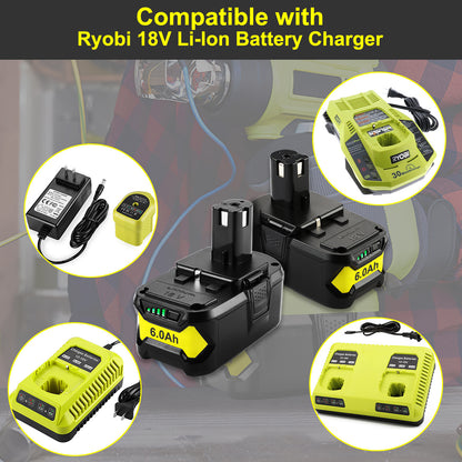 Replacement Lithium Battery for Ryobi Tool Battery 18V 4ah/5ah/6ah Power Tool Battery