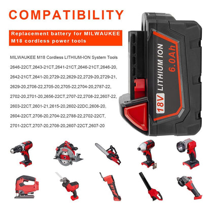 Replacement Battery for Milwaukee M18 XC Lithium Battery 18V 3ah/4ah/5ah/6ah/9ah Hand Drill Battery Power Tool Accessories